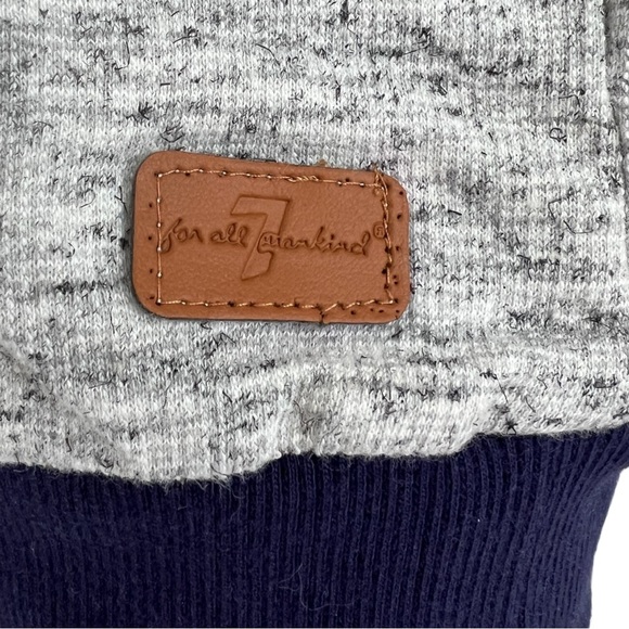 7 For All Mankind Gray and Navy Kids Hoodie - Picture 2 of 3